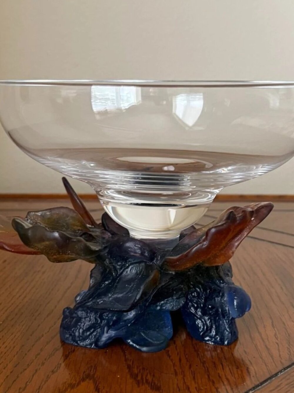 Daum Coupe Papillon Pâte de Verre Crystal Bowl Centerpiece